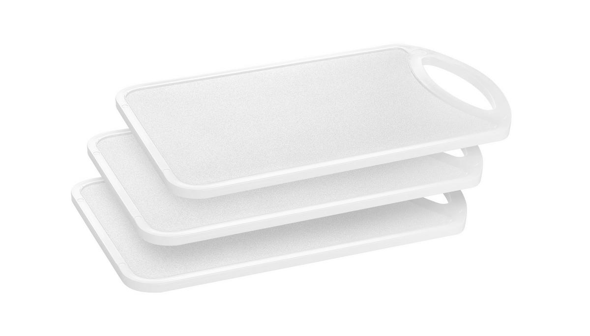 Schneidebrett 3er Set 15/25/2 cm  - Weiss, Basics, Kunststoff (15/25/2cm) - Homeware Profession.