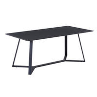ESSTISCH rechteckig Schwarz, Dunkelgrau  - Dunkelgrau/Schwarz, Design, Holzwerkstoff/Metall (180/90/75cm) - Livetastic