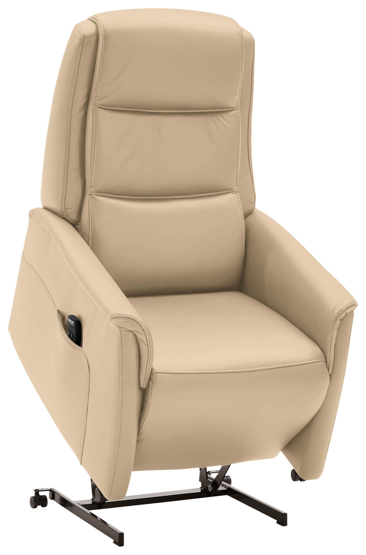 FERNSEHSESSEL  mit Relaxfunktion, Aufstehhilfe, Rücken echt Echtleder Beige  - Beige/Schwarz, KONVENTIONELL, Leder/Kunststoff (70/107/88cm) - Livetastic