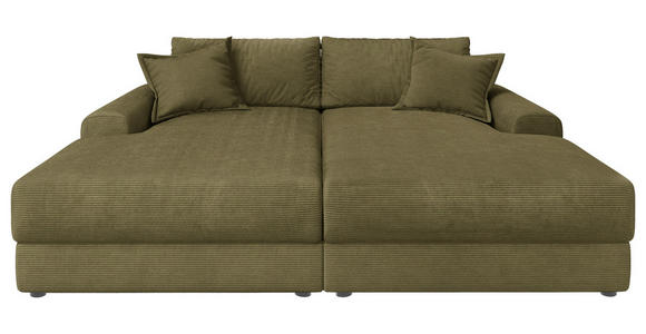 BIGSOFA Cord Olivgrün  - Schwarz/Olivgrün, MODERN, Kunststoff/Textil (234/93/190cm) - Carryhome