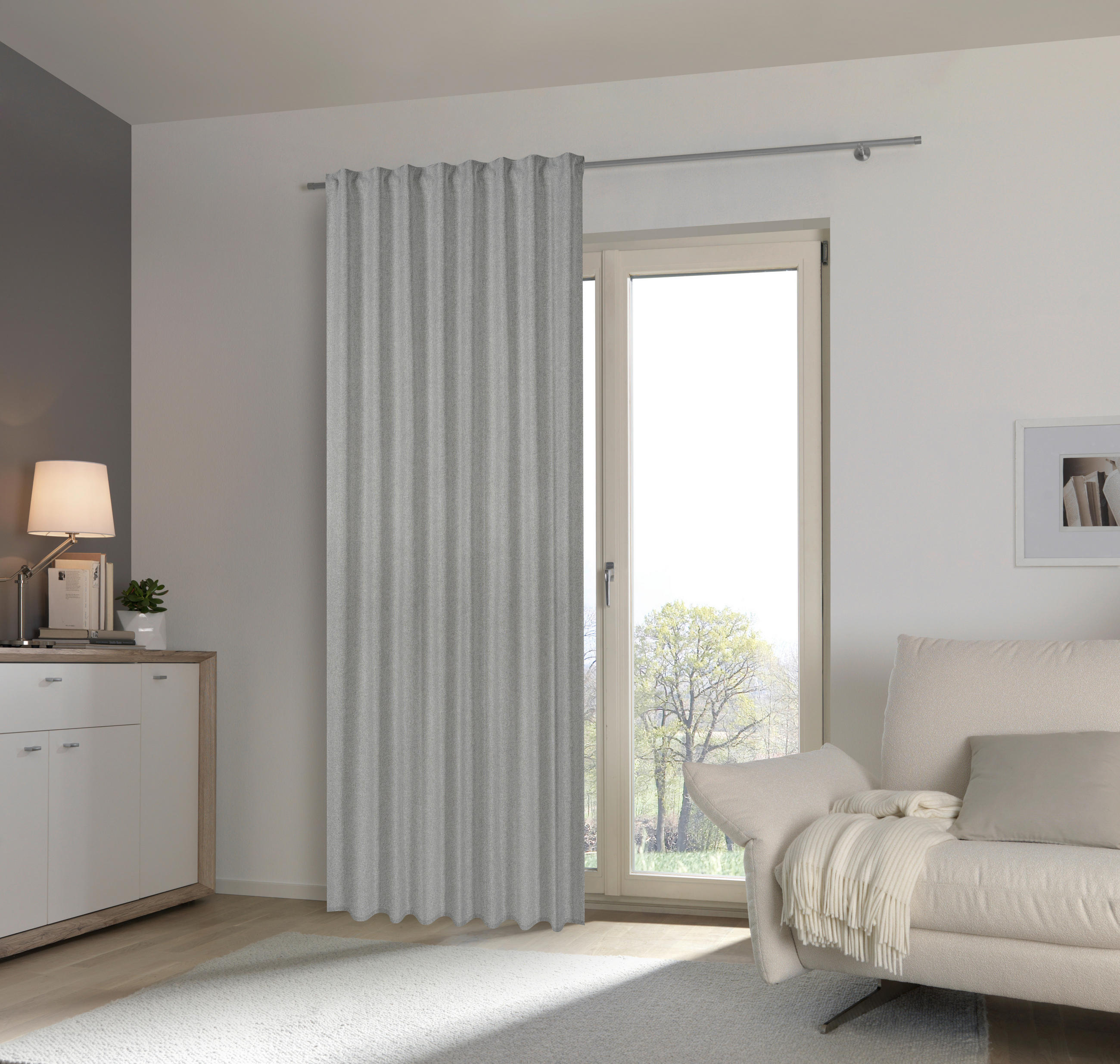 HOTOVÝ ZÁVES, zatemnenie, 135/300 cm - sivá, Basics, textil (135/300cm) - Esposa