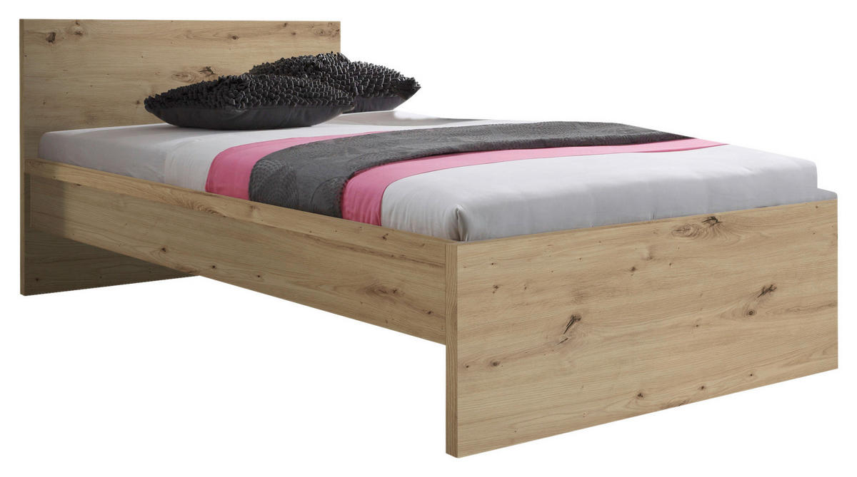 BETT 90/200 cm,  in Eiche Artisan,  - Eiche Artisan, KONVENTIONELL (90/200cm) - Carryhome