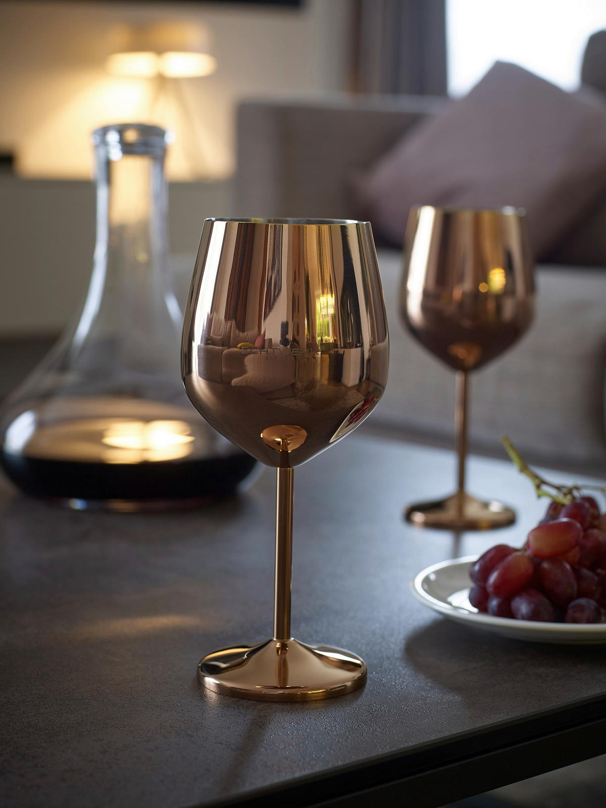 VINGLAS 500 ml 2 delar  - kopparfärgad, Basics, metall (9,3/4,5/21cm) - Echtwerk