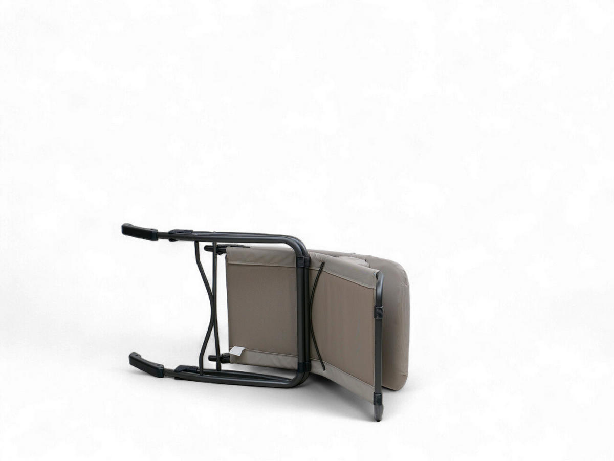 BÄDERLIEGE 69/118/185 cm  - Taupe/Anthrazit, KONVENTIONELL, Textil/Metall (69/118/185cm)