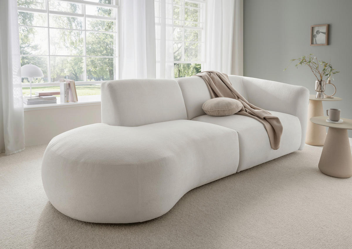 ECKSOFA in Mikrofaser Beige  - Beige/Schwarz, Modern, Kunststoff/Textil (238/107cm) - Livetastic