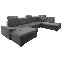 WOHNLANDSCHAFT Anthrazit Mikrofaser  - Chromfarben/Anthrazit, Design, Holz/Kunststoff (169/330/212cm) - Livetastic