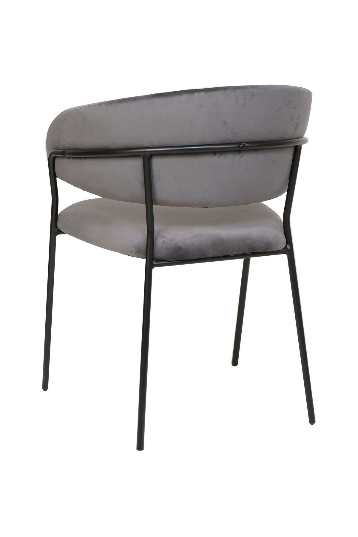 ARMLEHNSTUHL  in Samt  - Schwarz/Grau, MODERN, Textil/Metall (55/80/50cm) - Livetastic