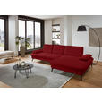 ECKSOFA in Chenille, Mikrofaser Bordeaux  299/157 cm  - Bordeaux/Schwarz, Design, Textil/Metall (299/157cm) - Dieter Knoll