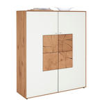 HIGHBOARD Lago  in 117/138/39 cm  - Weiß, Natur, Glas/Holz (117/138/39cm) - Valnatura