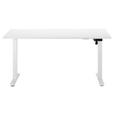SCHREIBTISCH 137/68/71,5-120 cm Weiß elektrisch höhenverstellbar  - Weiß, MODERN, Holzwerkstoff/Metall (137/68/71,5-120cm) - Carryhome