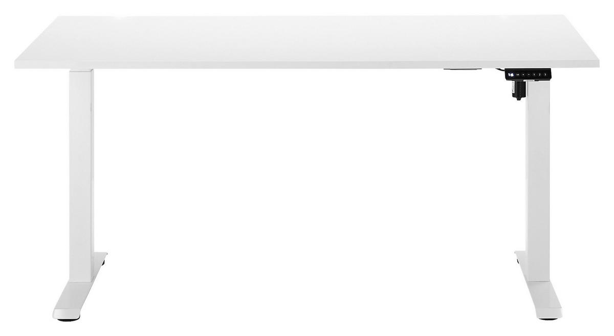 SCHREIBTISCH 137/68/71,5-120 cm  in Weiß  - Weiß, MODERN, Holzwerkstoff/Metall (137/68/71,5-120cm) - Carryhome