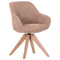 ARMLEHNSTUHL  in Cord  - Eichefarben/Rosa, LIFESTYLE, Holz/Textil (60/83/65cm) - home24