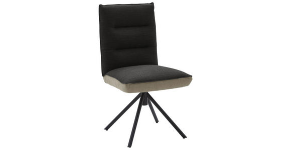 STUHL  Beinauswahl, Lederauswahl, Stoffauswahl, Typenauswahl, Sitzfläche 180° drehbar Flachgewebe  - Greige/Anthrazit, Design, Textil/Metall (49/93/59cm) - Dieter Knoll