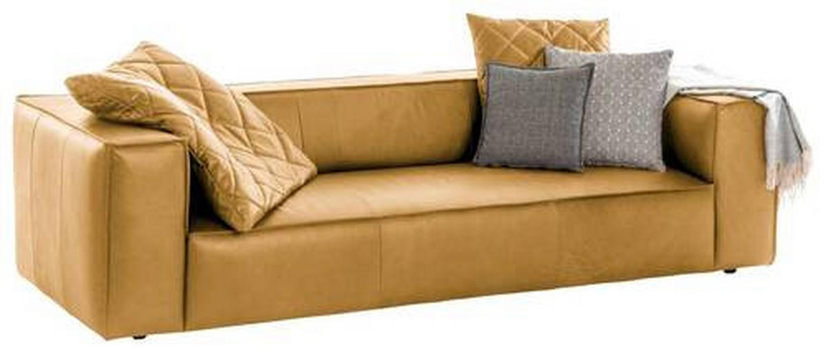 3-SITZER-SOFA in Echtleder Gelb  - Gelb, MODERN, Leder/Kunststoff (260/66/104cm) - W.Schillig
