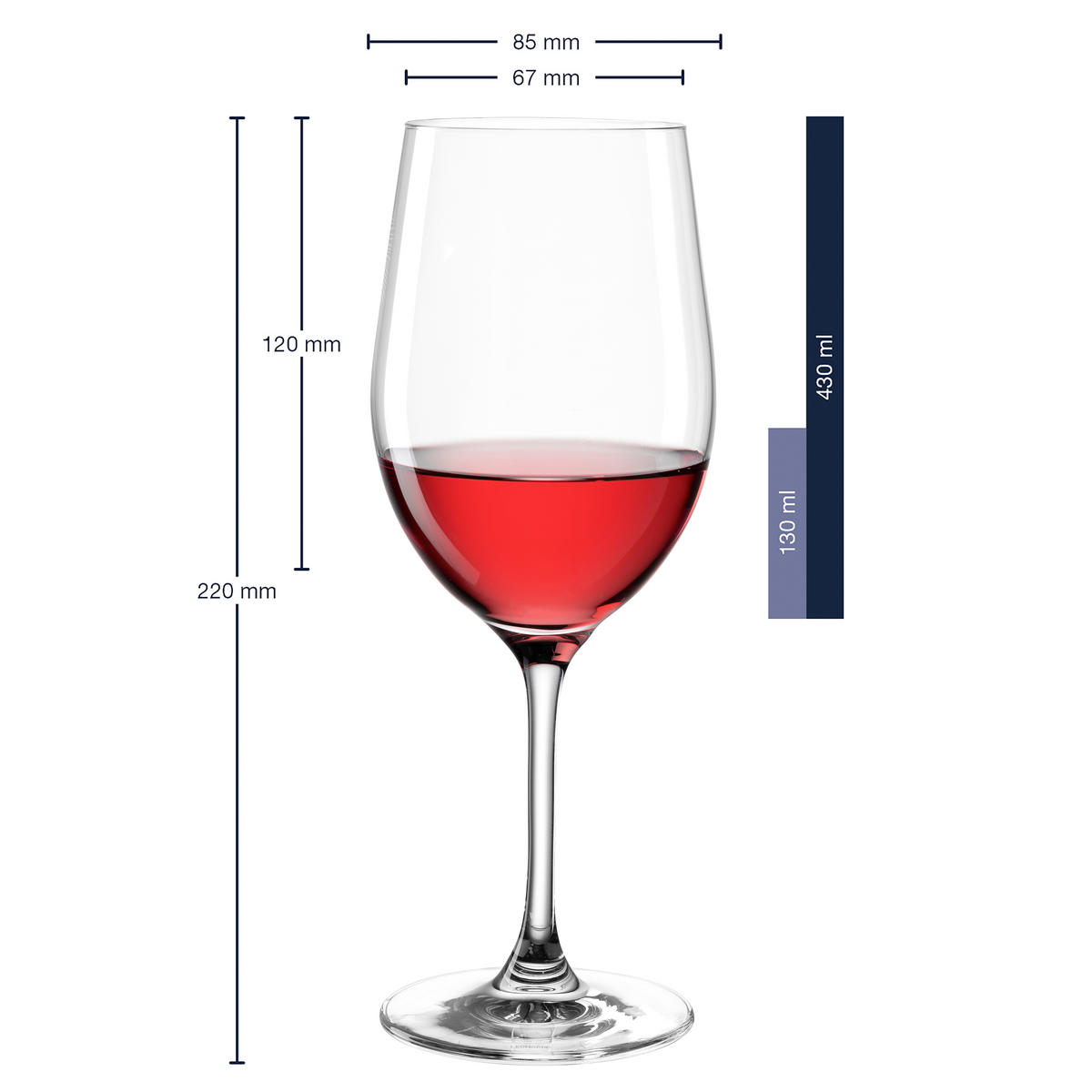 ČAŠA ZA CRNO VINO  460 ml  - prozirna, Konvencionalno, staklo - Leonardo