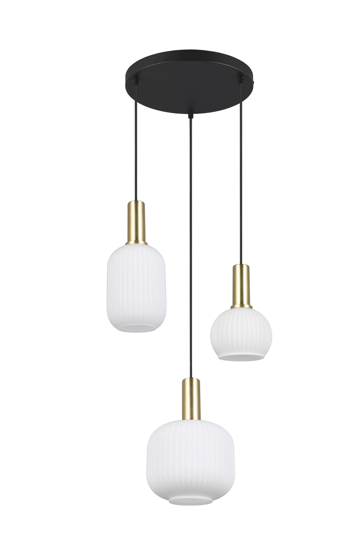 HÄNGELEUCHTE 30/150 cm    - Weiss/Messingfarben, Design, Glas/Metall (30/150cm) - Trio Leuchten