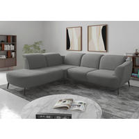 ECKSOFA in Mikrofaser Grau  - Schwarz/Grau, Konventionell, Textil/Metall (267/300cm) - Sit & More