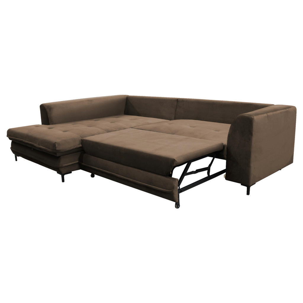 Thumbnail - Livetastic Eckschlafsofa, Braun, Textil, 4-Sitzer, Füllung: Schaumstoff, 277x187 cm, Made in EU, Armteil links, Rücken e...