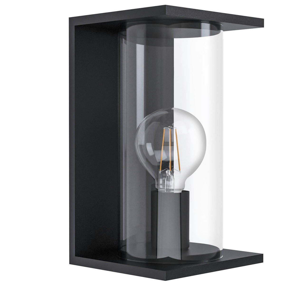 AUSSENWANDLEUCHTE - Klar/Schwarz, Konventionell, Glas/Metall (16,5/17/28cm) - Eglo
