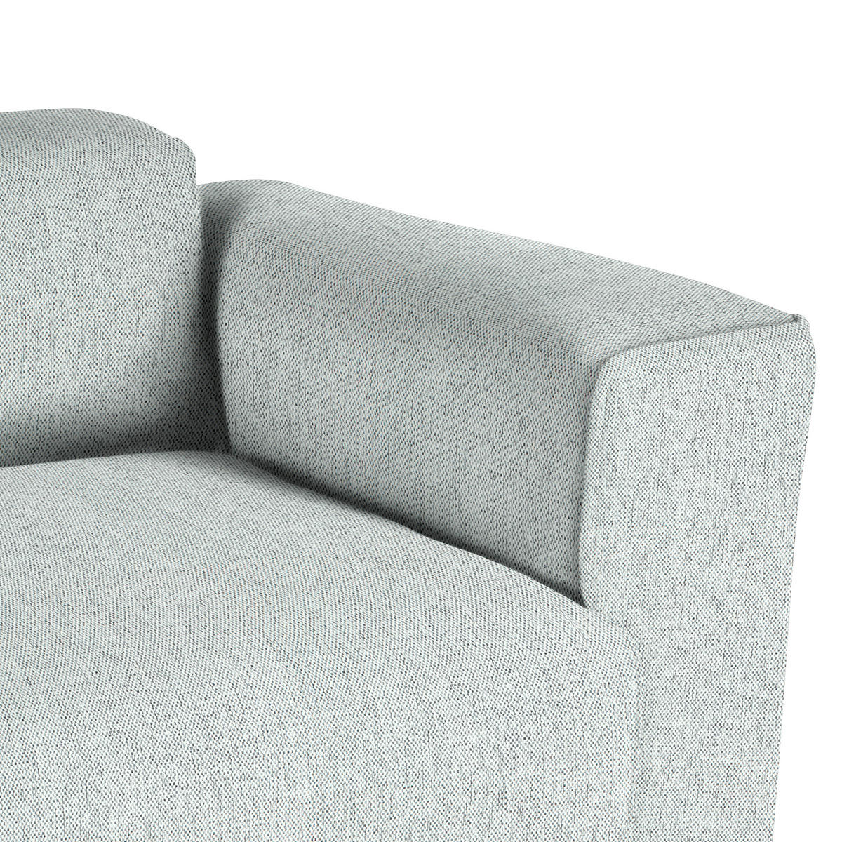 ECKSOFA Hellgrau Webstoff Rücken echt  - Hellgrau/Schwarz, Design, Kunststoff/Textil (290/171cm) - home24