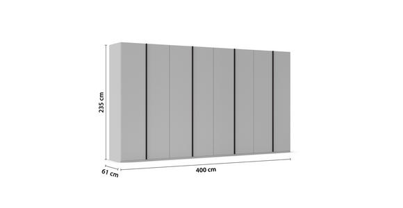 DREHTÜRENSCHRANK 400/235/61 cm,  in Champagner, 8-türig  - Champagner/Graphitfarben, Basics, Holzwerkstoff/Metall (400/235/61cm) - Novel
