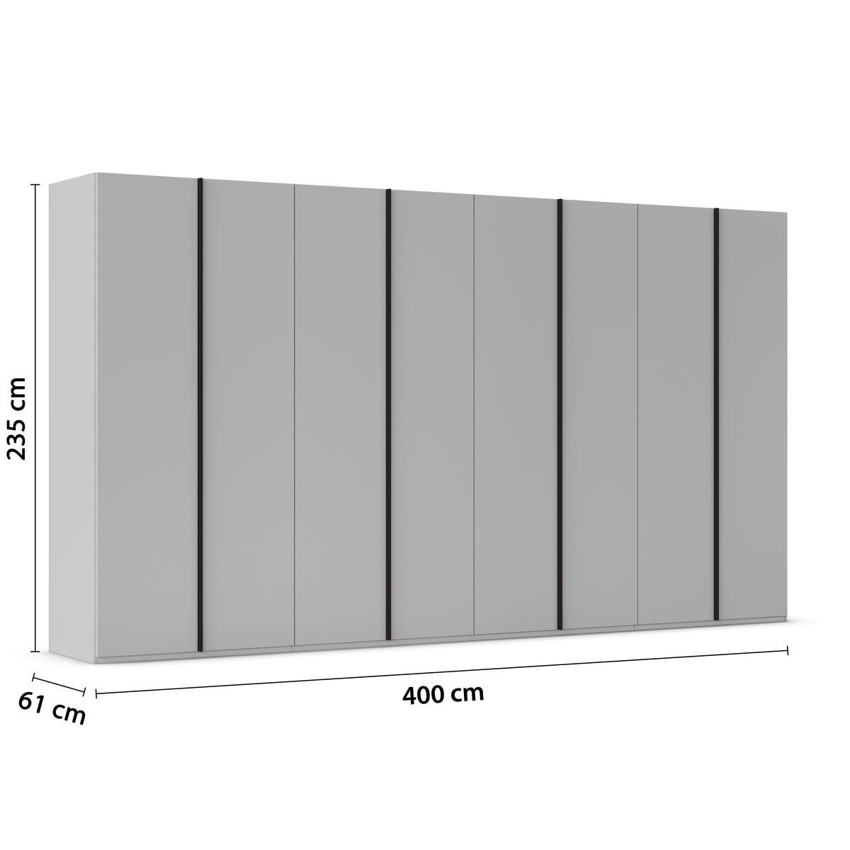 DREHTÜRENSCHRANK 400/235/61 cm,  in Graphitfarben, 8-türig  - Graphitfarben, Basics, Holzwerkstoff/Metall (400/235/61cm) - Novel