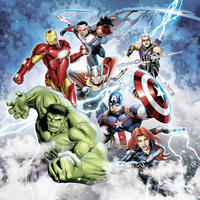 FOTOTAPETE AVENGERS MIGHTY TEAM  - Naturfarben, Design, Textil (250/250cm) - Marvel