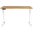 SCHREIBTISCH 120/80/72-118 cm  in Weiß, Eichefarben  - Eichefarben/Weiß, MODERN, Holzwerkstoff/Metall (120/80/72-118cm) - Novel