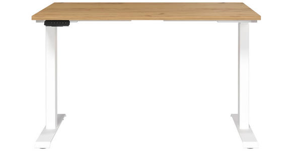 SCHREIBTISCH 120/80/72-118 cm  in Weiß, Eichefarben  - Eichefarben/Weiß, MODERN, Holzwerkstoff/Metall (120/80/72-118cm) - Novel