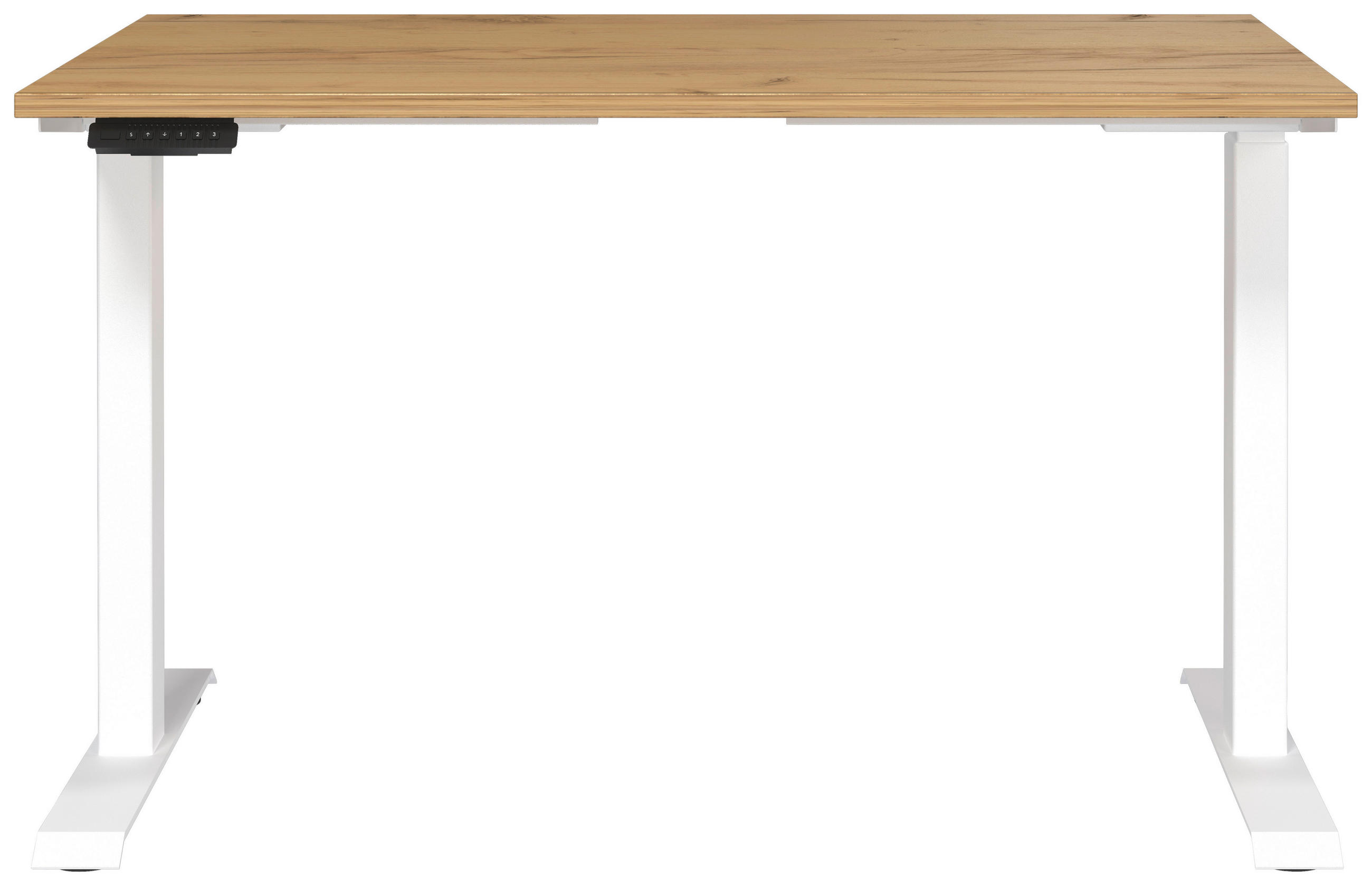 SCHREIBTISCH 120/80/72-118 cm  in Weiß, Eichefarben  - Eichefarben/Weiß, MODERN, Holzwerkstoff/Metall (120/80/72-118cm) - Novel