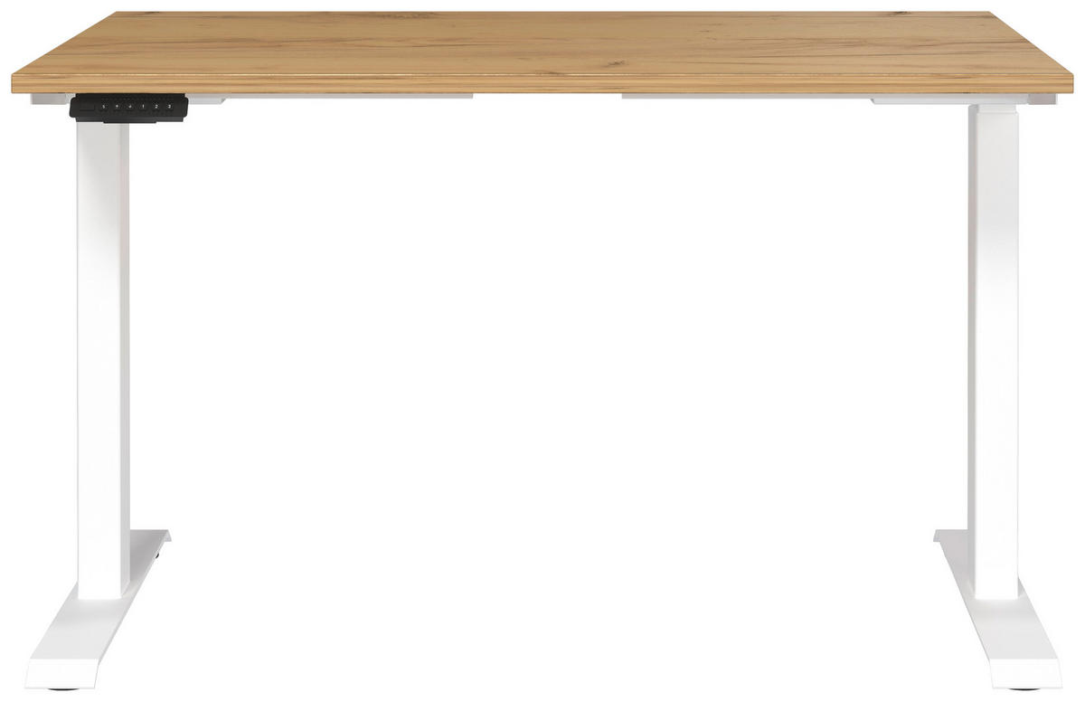 SCHREIBTISCH 120/80/72-118 cm  in Weiß, Eichefarben  - Eichefarben/Weiß, MODERN, Holzwerkstoff/Metall (120/80/72-118cm) - Novel