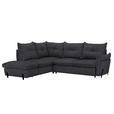 ECKSOFA in Bouclé Dunkelgrau  - Dunkelgrau/Schwarz, Design, Textil/Metall (220/250cm) - Xora