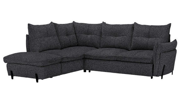 ECKSOFA in Bouclé Dunkelgrau  - Dunkelgrau/Schwarz, Design, Textil/Metall (220/250cm) - Xora