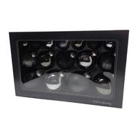 CHRISTBAUMKUGEL-SET 16-teilig  - Anthrazit/Schwarz, Basics, Glas (36/22,5cm)