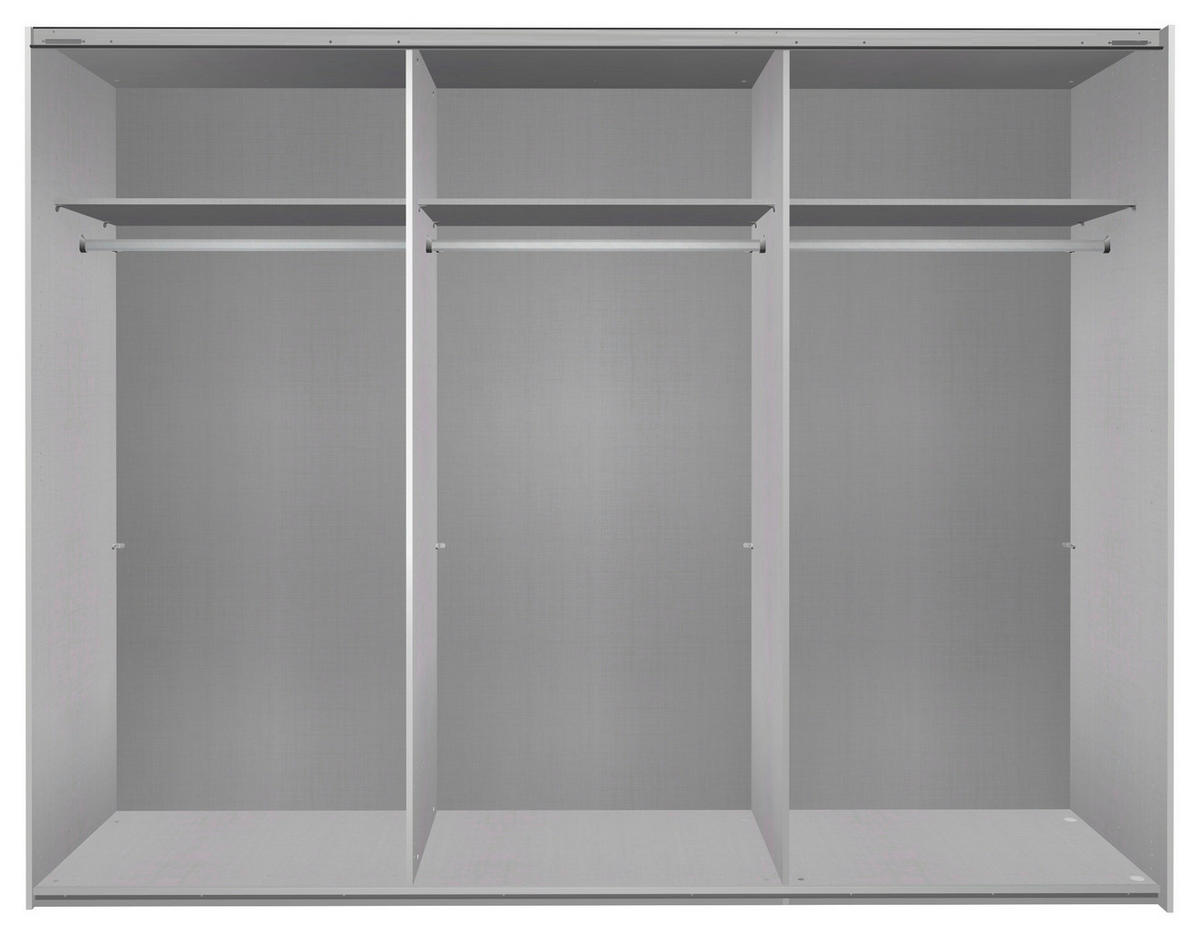 GARDEROB MED SKJUTDÖRRAR 270/208/64 cm 3-dörrar - vit, Modern, metall/trämaterial (270/208/64cm) - MID.YOU