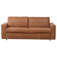 SCHLAFSOFA Karamell Echtleder  - Karamell/Schwarz, KONVENTIONELL, Leder/Kunststoff (198/84/98cm) - Novel