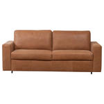 SCHLAFSOFA in Echtleder Karamell  - Karamell/Schwarz, KONVENTIONELL, Leder/Kunststoff (198/84/98cm) - Novel