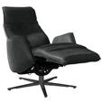 RELAXSESSEL in Leder Dunkelgrau  - Dunkelgrau/Anthrazit, Design, Leder/Metall (71/114/84cm) - Johann Jakob