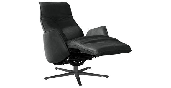 RELAXSESSEL in Leder Dunkelgrau  - Dunkelgrau/Anthrazit, Design, Leder/Metall (71/114/84cm) - Johann Jakob
