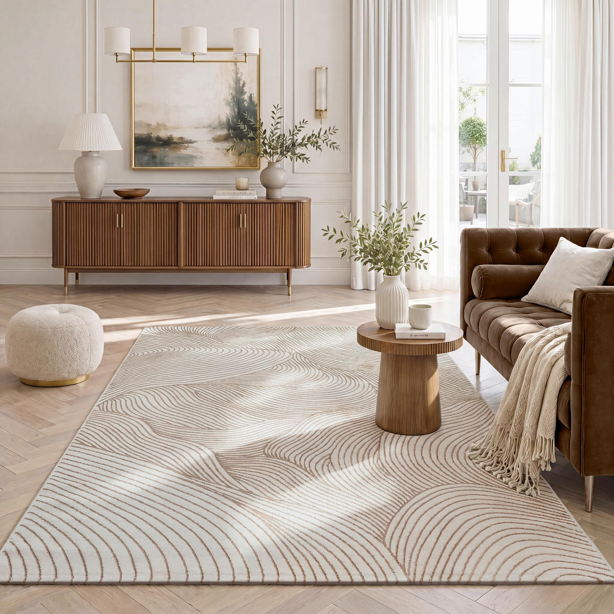 WEBTEPPICH  Wohnzimmer 80/150 cm Creation Beige rechteckig  - Beige, Basics, Textil (80/150cm) - Novel