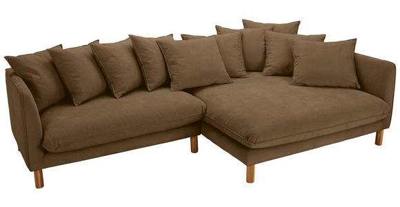 ECKSOFA Goldbraun Chenille  - Buchefarben/Goldbraun, KONVENTIONELL, Holz/Textil (276/162cm) - Carryhome