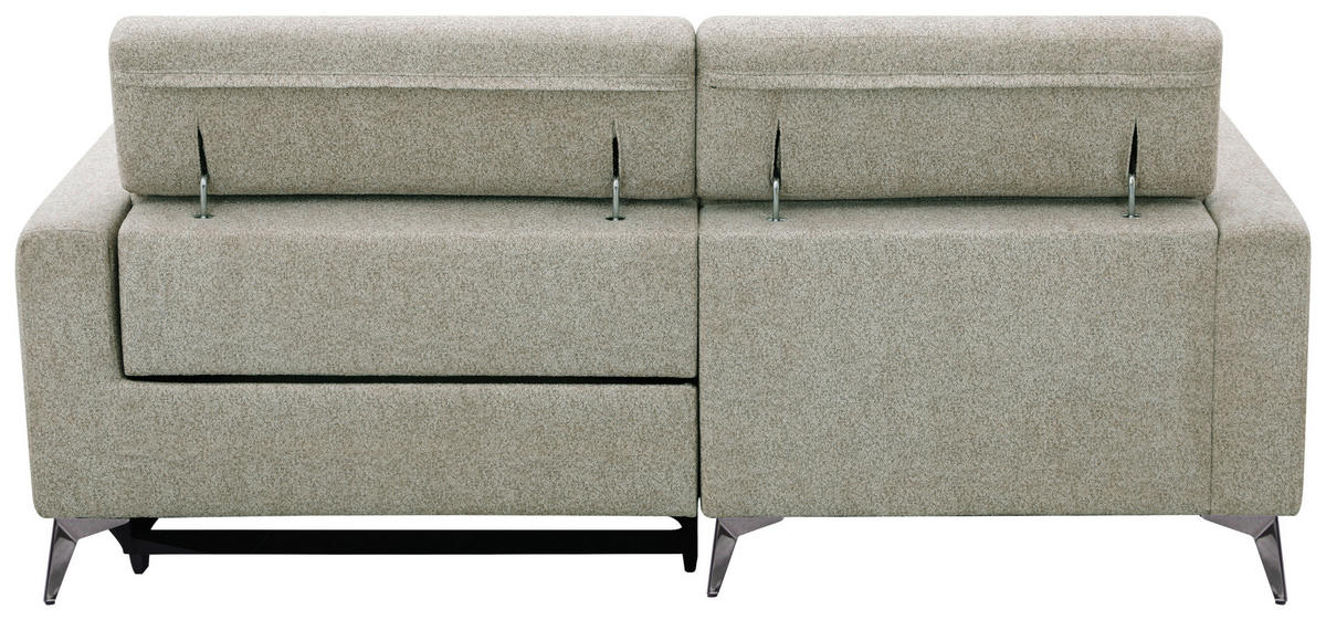 ECKSOFA Beigebraun Chenille  - Chromfarben/Beigebraun, Design, Textil/Metall (173/218cm) - Carryhome