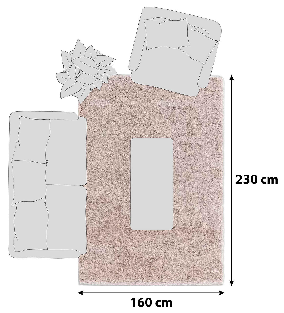 HOCHFLORTEPPICH 160/230 cm Savage Rosa  - Rosa, KONVENTIONELL, Textil (160/230cm) - Schöner Wohnen