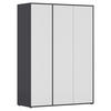 DREHTÜRENSCHRANK 140/194/53 cm,  in Grau, Weiß, 3-türig  - Weiß/Grau, MODERN, Holzwerkstoff (140/194/53cm) - Rauch Möbel