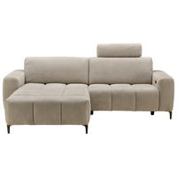 ECKSOFA in Chenille Beige  - Beige/Schwarz, Design, Textil/Metall (165/246cm) - Carryhome