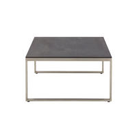 Masă De Lounge  - culoare inox/maro închis, Design, plastic/metal (76/76/43cm) - Amatio