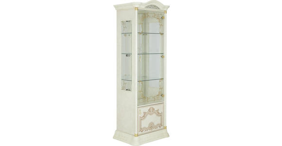 VITRINE in Beige - Beige/Goldfarben, LIFESTYLE, Glas/Holzwerkstoff (76/209/53cm) - Cantus