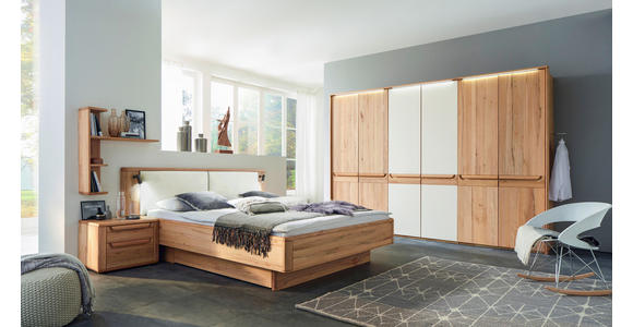 SCHLAFZIMMER Creme, Buchefarben - Buchefarben/Creme, Design, Holz/Textil (180/200cm) - Valnatura