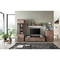 WOHNWAND  in Eichefarben, Dunkelgrau  320/206/50 cm  - Eichefarben/Dunkelgrau, KONVENTIONELL, Glas/Holzwerkstoff (320/206/50cm) - Cantus