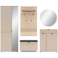 ŠATNA, 264/202/38 cm - černá/barvy dubu, Design, kov/kompozitní dřevo (264/202/38cm) - Xora